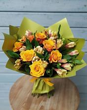 Букет цветов из:  Альстромерии и Розы в Ям