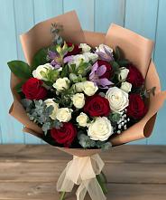 Букет цветов из:  Розы и Альстромерии в Ям