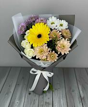 Букет цветов из:  Розы, Герберы и Хризантемы #REPLACE_PRED# Ям