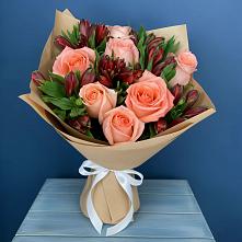 Букет цветов из:  Розы и Альстромерии в Ям