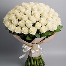 Букет 101 беля роза Белоснежка в Ям