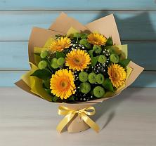 Букет цветов из:  Герберы и Хризантемы в Ям