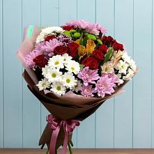 Букет цветов из:  Розы, Хризантемы и Альстромерии #REPLACE_PRED# Ям