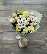 Букет цветов из:  Альстромерии, Розы и Хризантемы в Ям